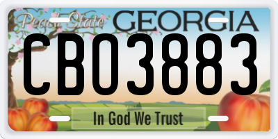 GA license plate CBO3883