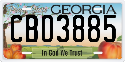 GA license plate CBO3885