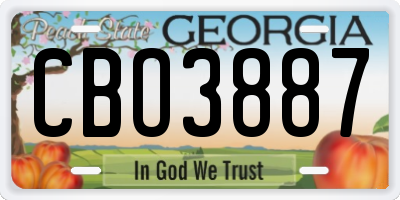GA license plate CBO3887