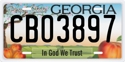 GA license plate CBO3897