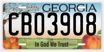 GA license plate CBO3908