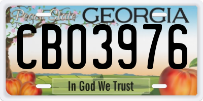 GA license plate CBO3976