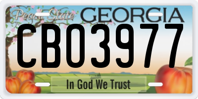 GA license plate CBO3977