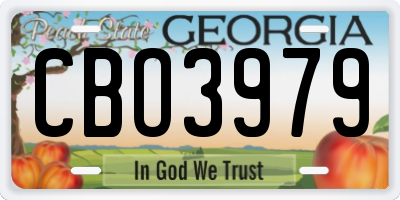 GA license plate CBO3979
