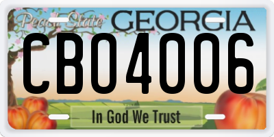 GA license plate CBO4006