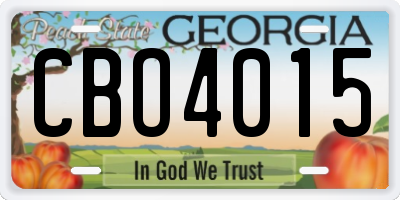 GA license plate CBO4015