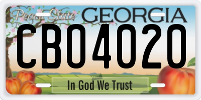 GA license plate CBO4020
