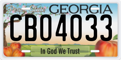 GA license plate CBO4033