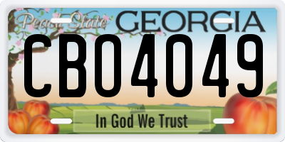GA license plate CBO4049