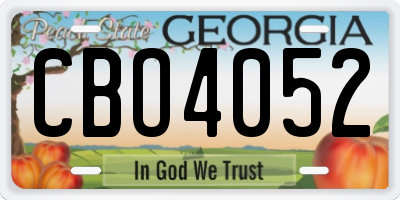 GA license plate CBO4052