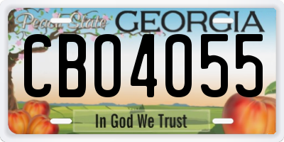GA license plate CBO4055
