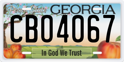 GA license plate CBO4067