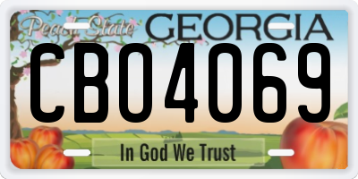 GA license plate CBO4069