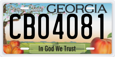 GA license plate CBO4081