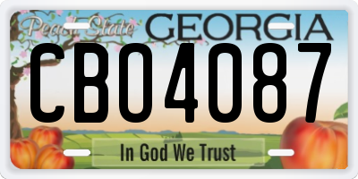 GA license plate CBO4087