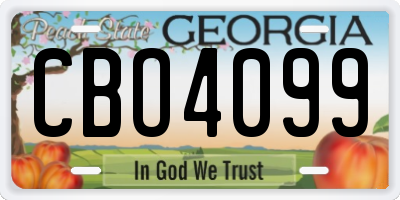 GA license plate CBO4099
