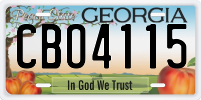 GA license plate CBO4115