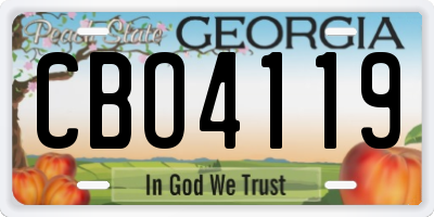 GA license plate CBO4119