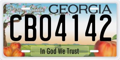 GA license plate CBO4142