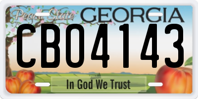 GA license plate CBO4143