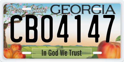 GA license plate CBO4147