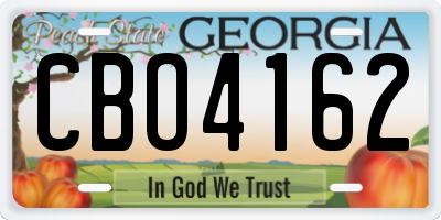 GA license plate CBO4162