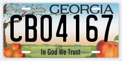 GA license plate CBO4167