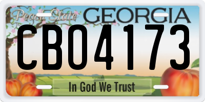 GA license plate CBO4173