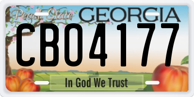 GA license plate CBO4177