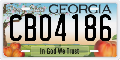 GA license plate CBO4186