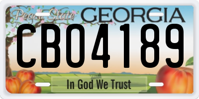 GA license plate CBO4189