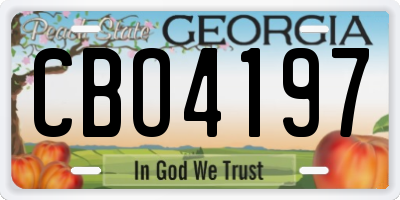 GA license plate CBO4197