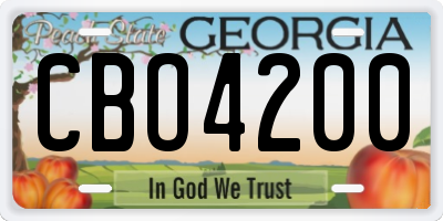GA license plate CBO4200
