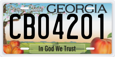 GA license plate CBO4201