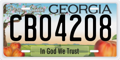 GA license plate CBO4208