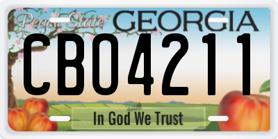 GA license plate CBO4211