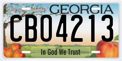 GA license plate CBO4213