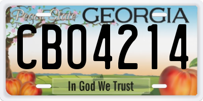 GA license plate CBO4214