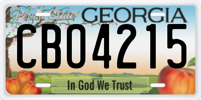 GA license plate CBO4215