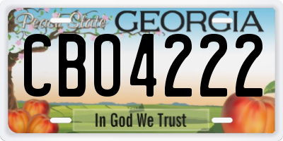 GA license plate CBO4222