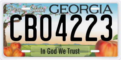 GA license plate CBO4223