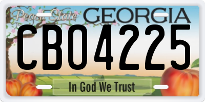 GA license plate CBO4225