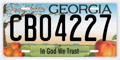GA license plate CBO4227