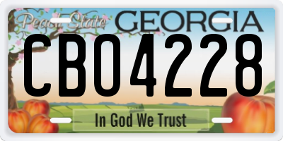 GA license plate CBO4228