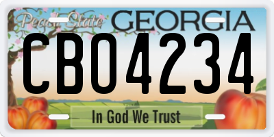 GA license plate CBO4234