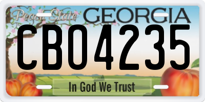 GA license plate CBO4235