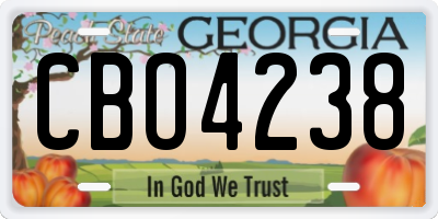 GA license plate CBO4238