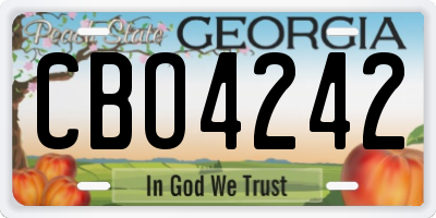 GA license plate CBO4242