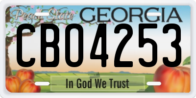 GA license plate CBO4253