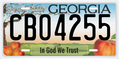 GA license plate CBO4255